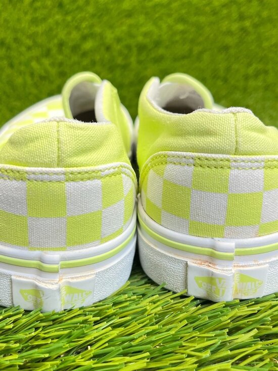 Vans Classic Slip-On Checkerboard Womens Size 7 Green Athletic Shoes Sneakers - Picture 6 of 10